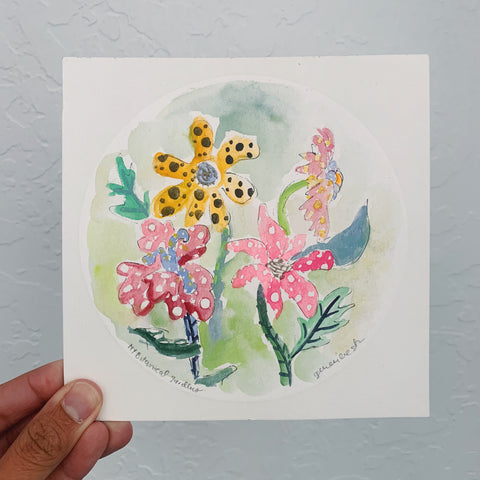 Yayoi Kusama Flowers Original Art