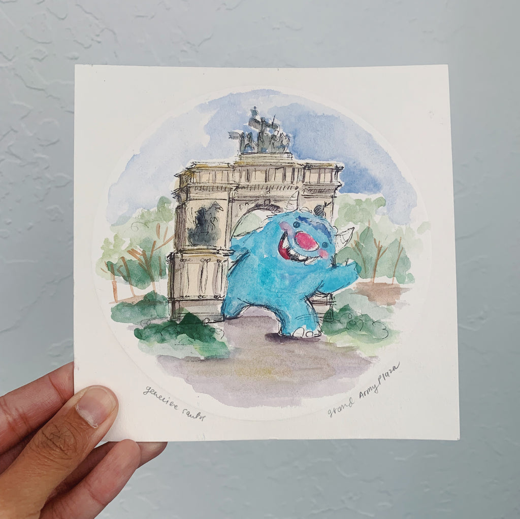 Grand Army Plaza Monster Original Art