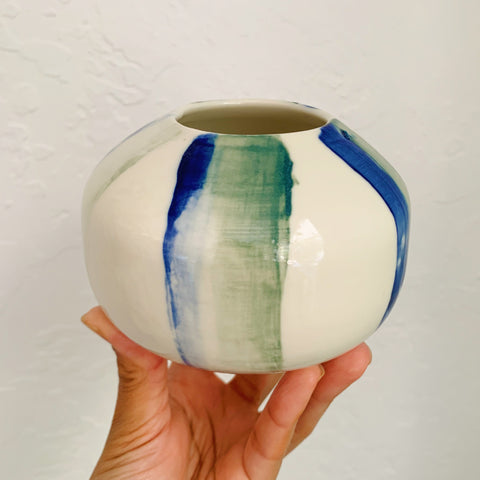 Striped Porcelain Vase
