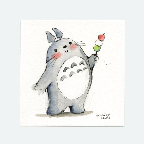Hanami Dango Totoro Original Painting