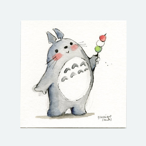 Hanami Dango Totoro Original Painting