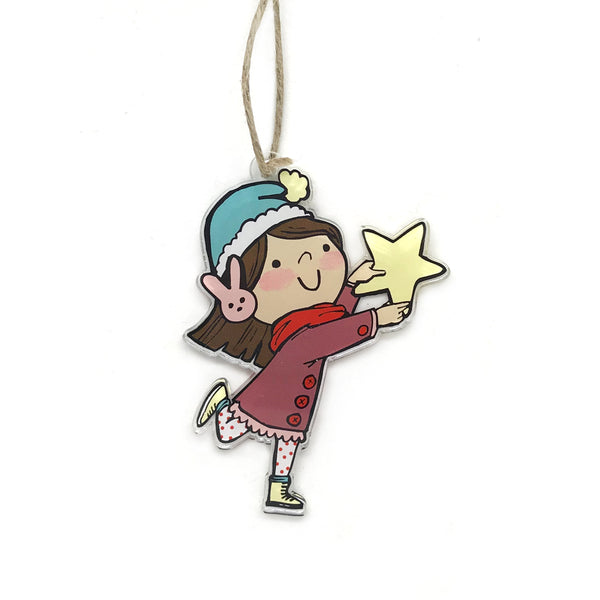 Star Girl Holiday Ornament