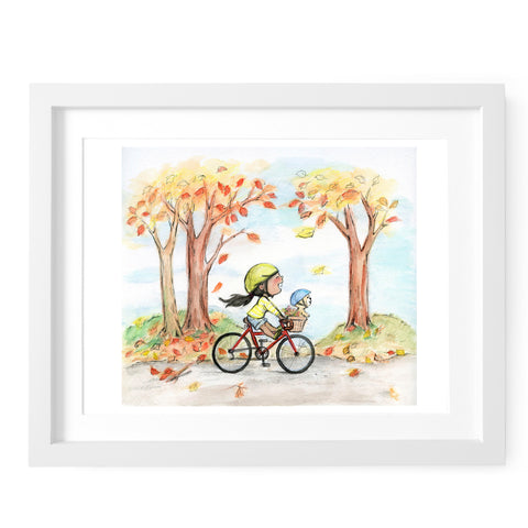 Autumn Bike Ride Art Print