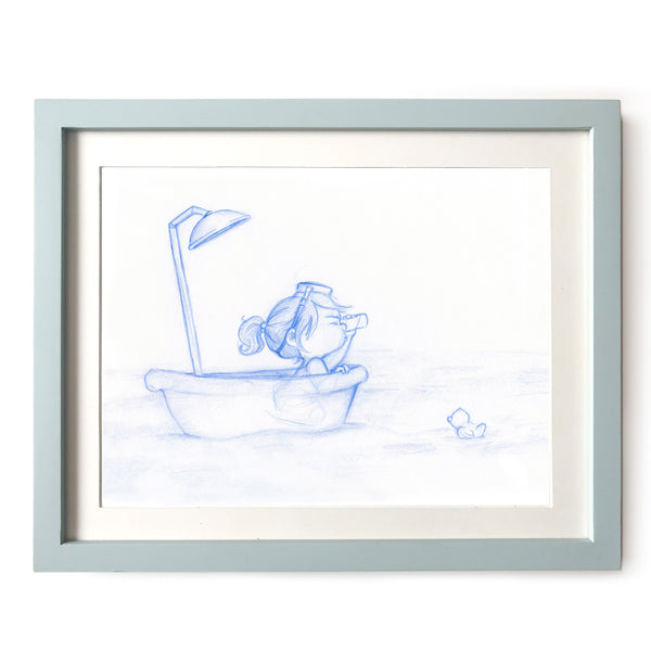 Bathtub Adventurer Art Print