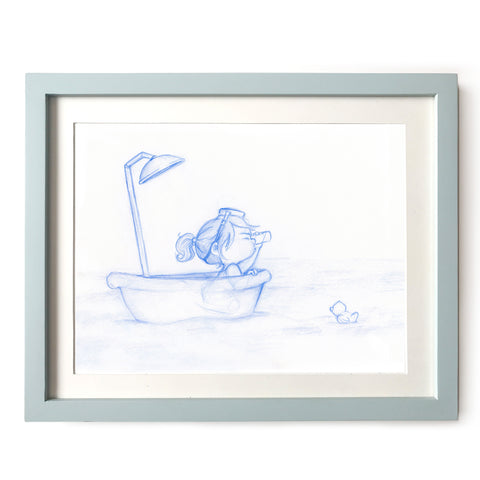 Bathtub Adventurer Art Print