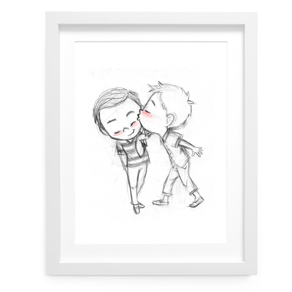 How About A Kiss Art Print