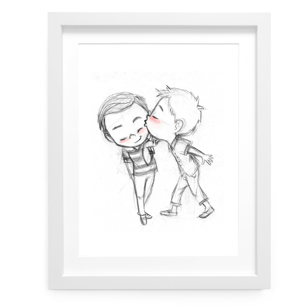 How About A Kiss Art Print