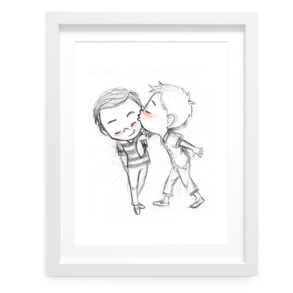 How About A Kiss Art Print