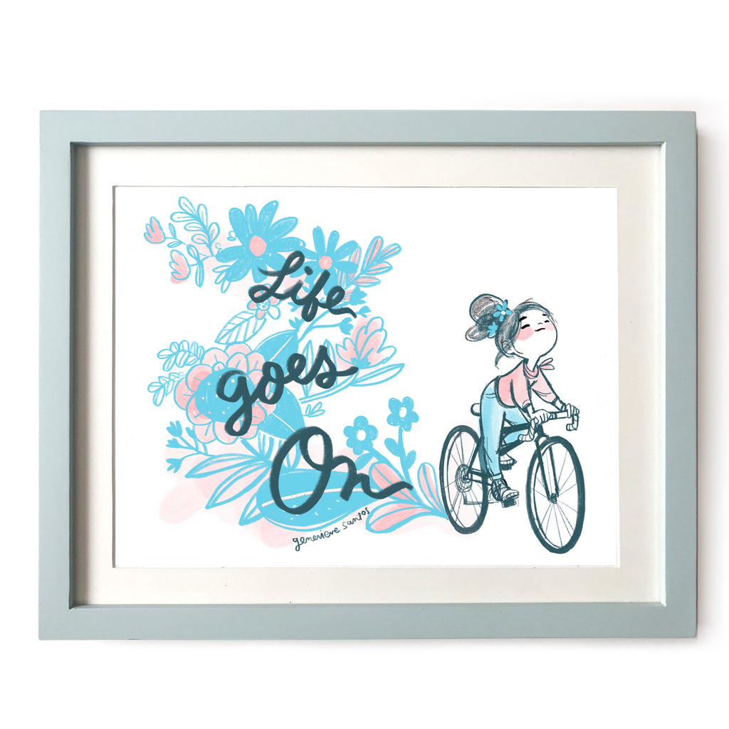 Life Goes On Bicycle Ride Art Print