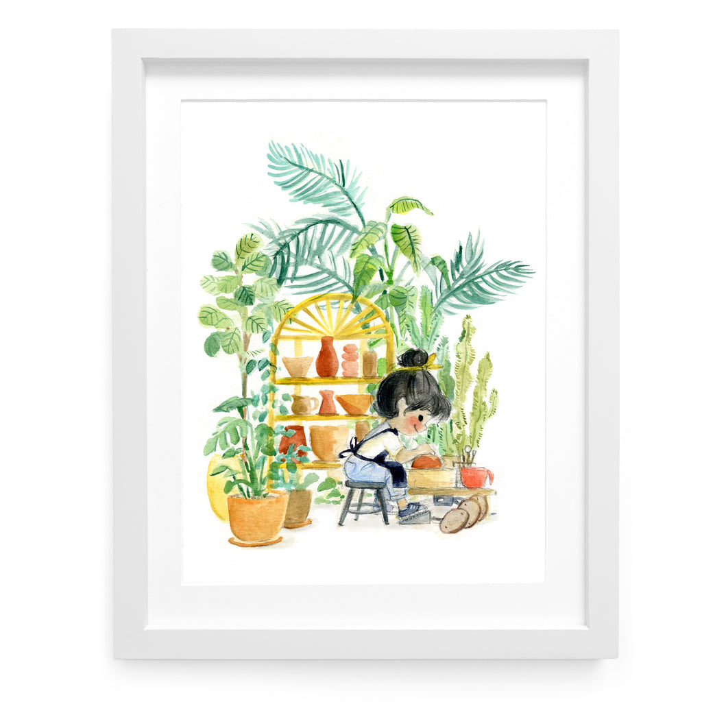 Plants and Pottery Art Print