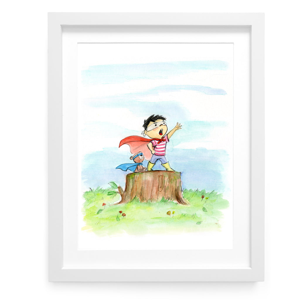 Super Boy & Teddy Art Print