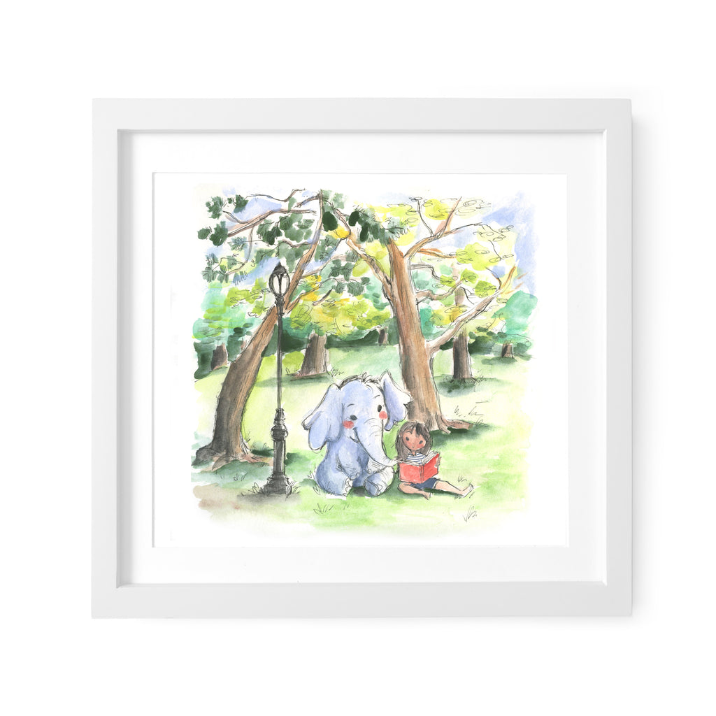Reading in Central Park NYC Art Print