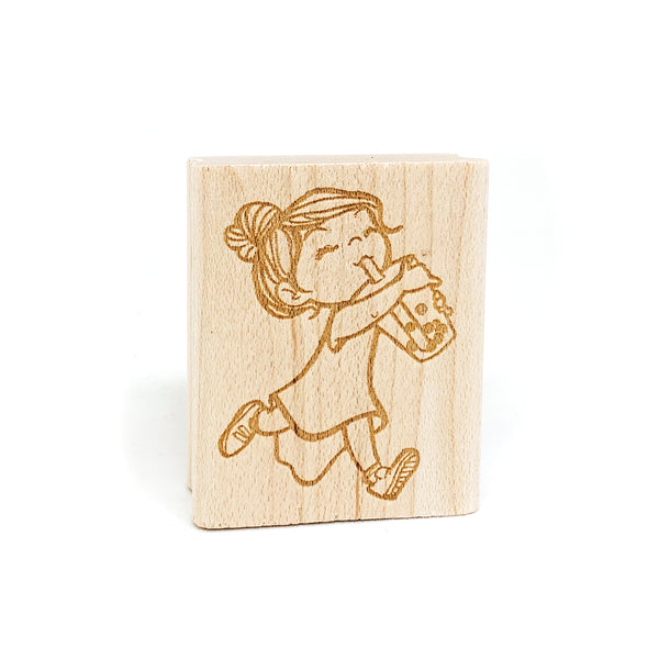 Boba Girl Rubber Stamp
