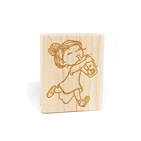 Boba Girl Rubber Stamp