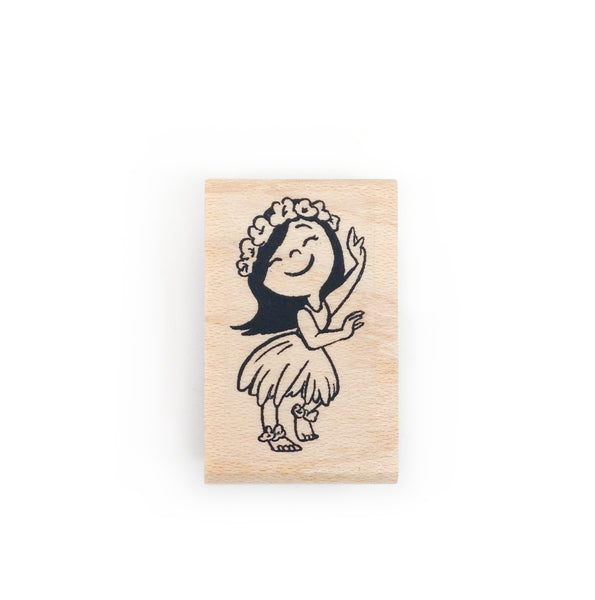 Hula Girl Rubber Stamp