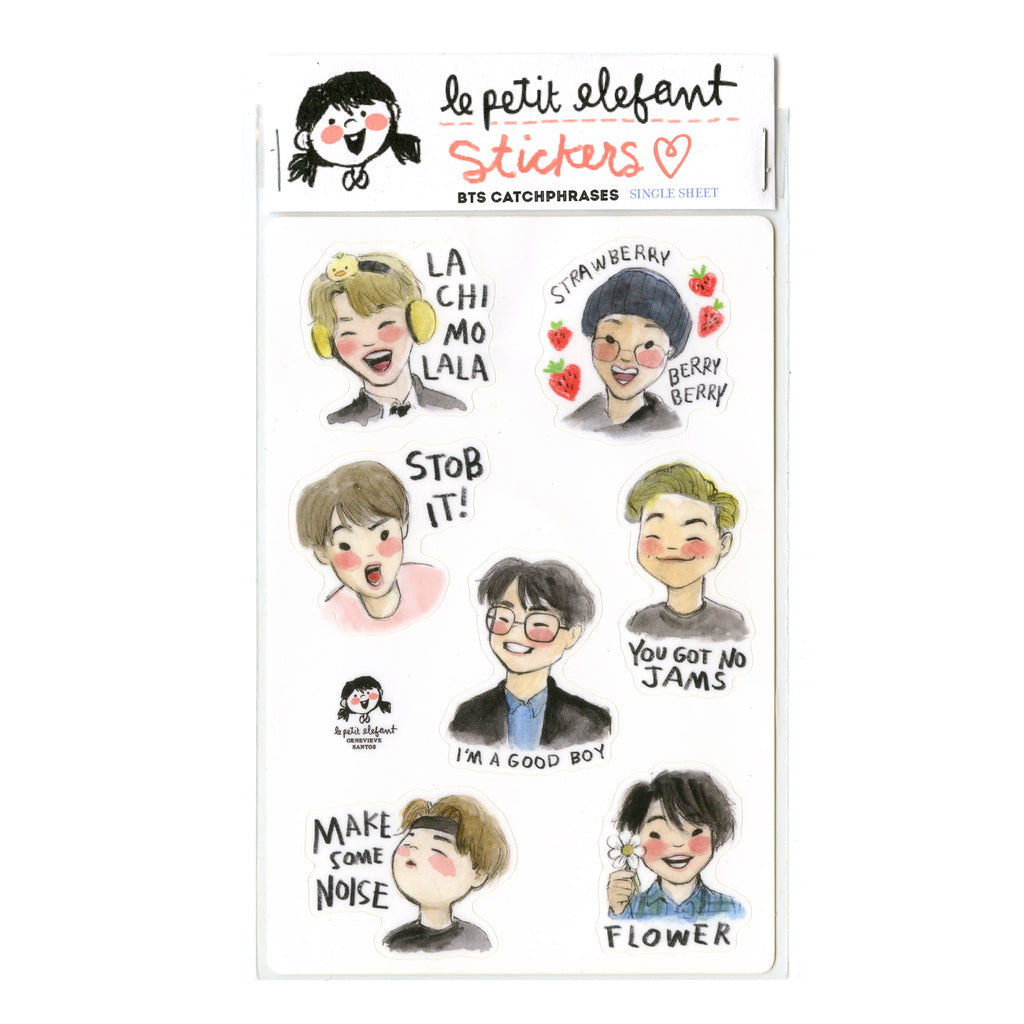 BTS Catchphrase Sticker Sheet – Le Petit Elefant