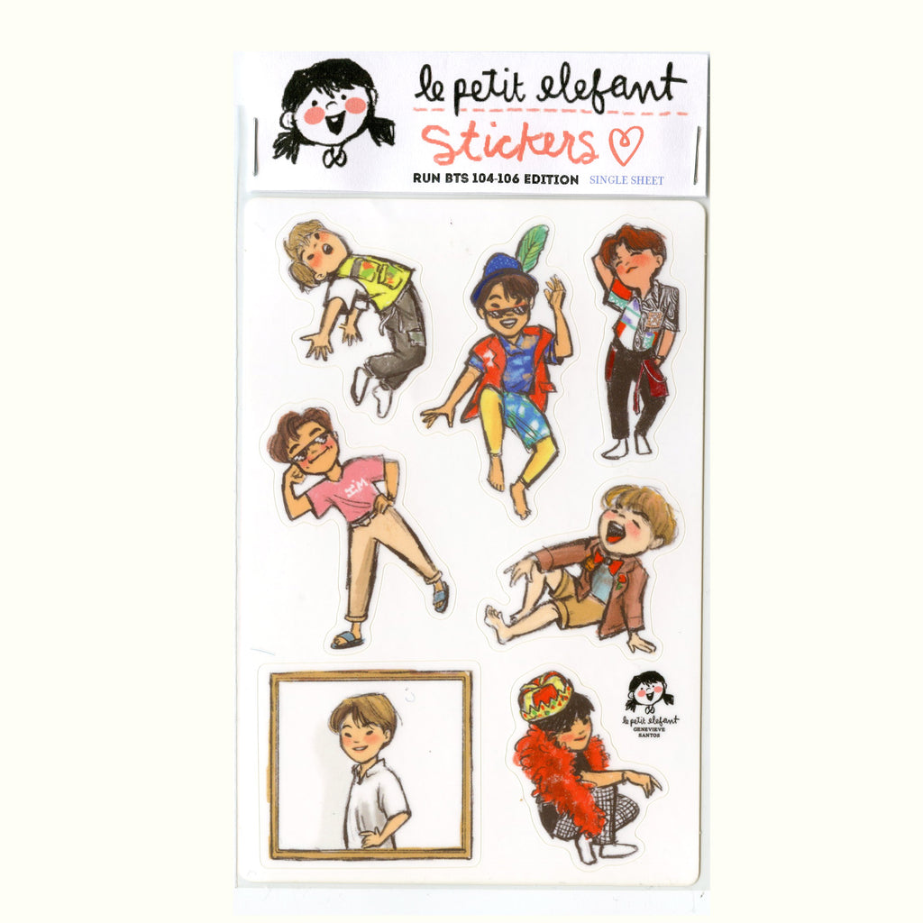 BTS Run BTS ep 104-106 Sticker Sheet