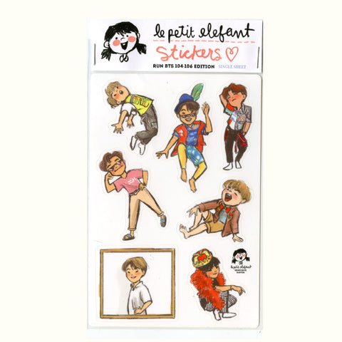 BTS Run BTS ep 104-106 Sticker Sheet