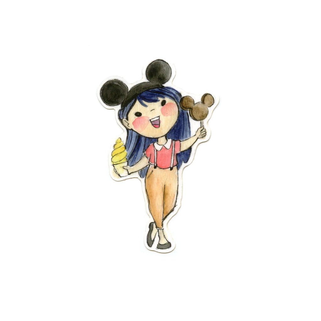 Theme Park Girl Sticker