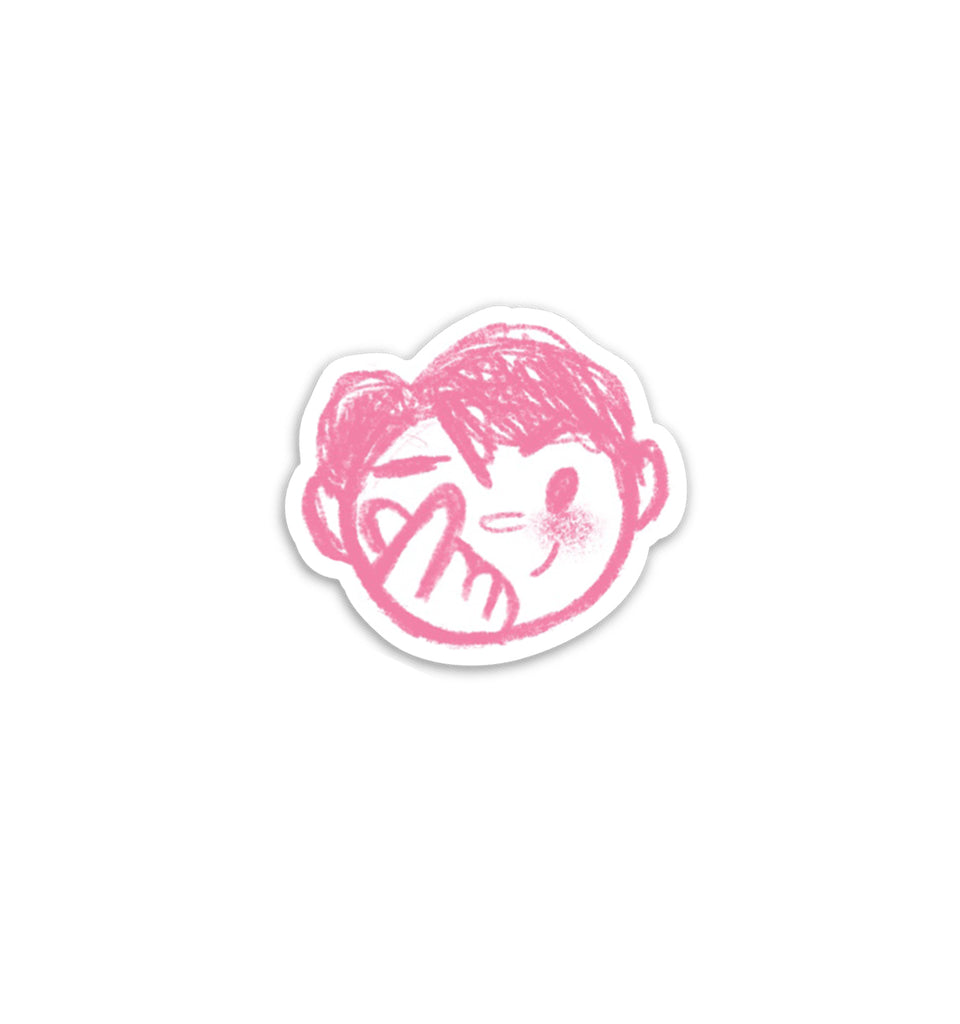Heart Fingers Boy Vinyl Sticker