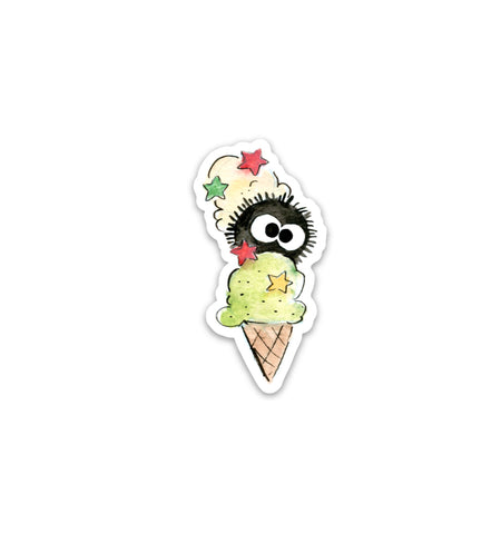 Ice Cream Soot Ball Vinyl Sticker