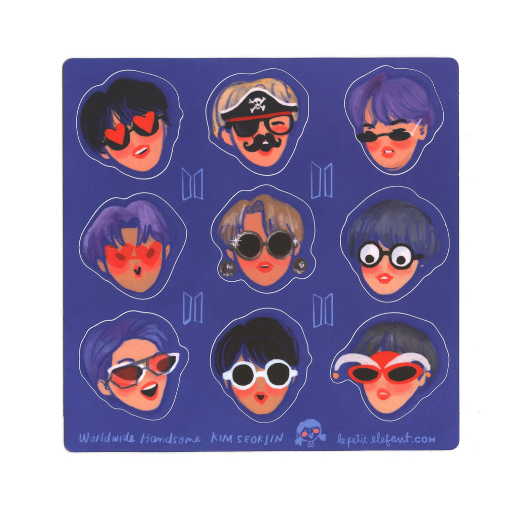 Seokjin Sunglasses Sticker Sheet