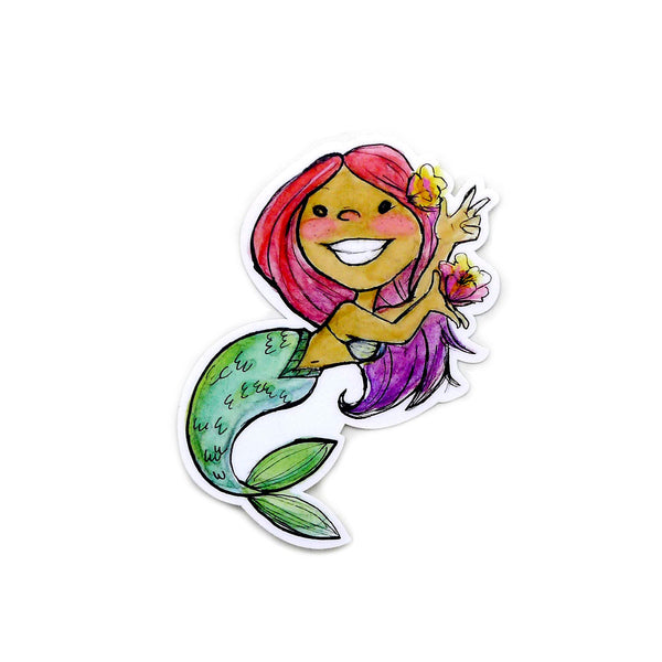 Pink Mermaid Vinyl Sticker